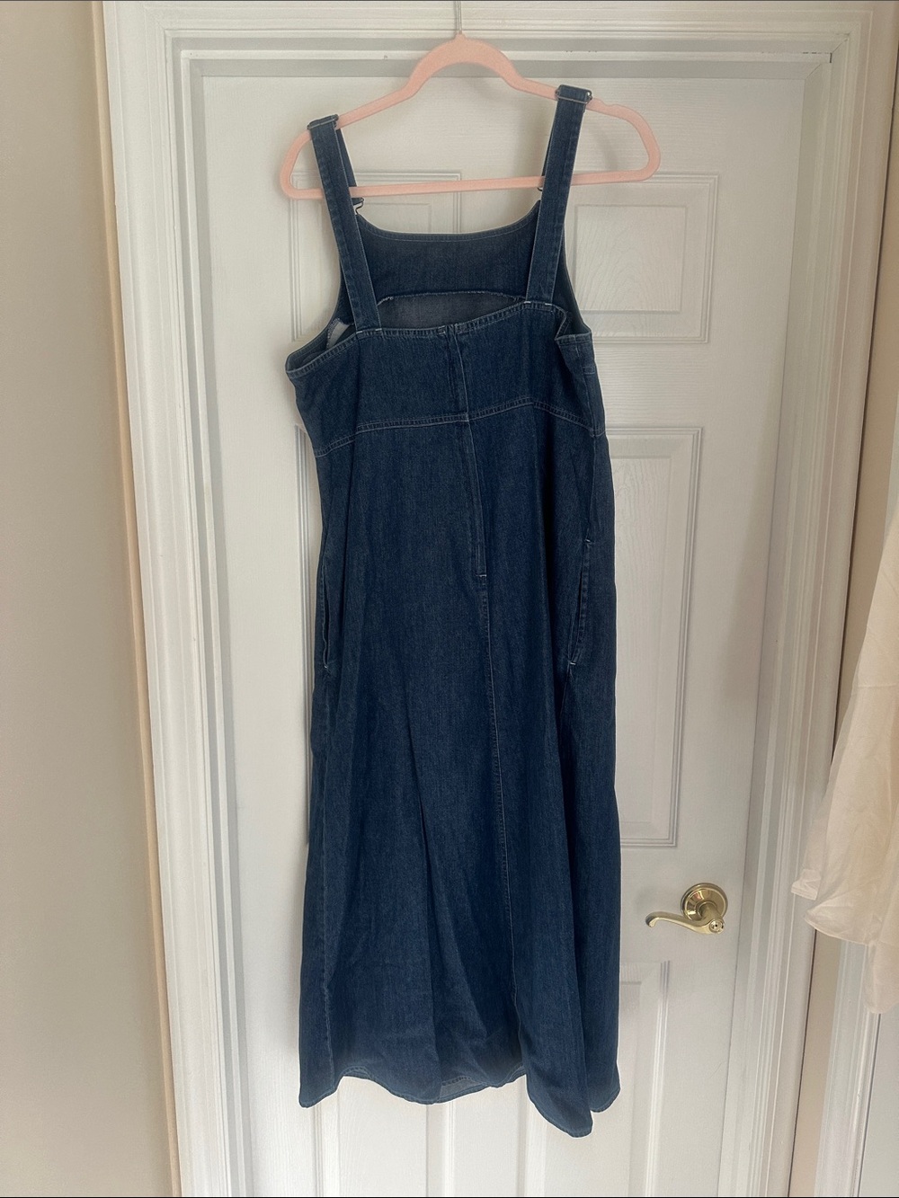 Vintage 1990s L.L. Bean denim jumper dress 12 - Picture 3 of 4